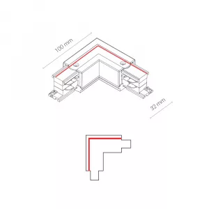 Коннектор для трехфазной трековой системы L-образный левый Nowodvorski Ctls Power White 8705