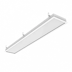 Светодиодный светильник "ВАРТОН" GR270/F 2.0 30 Вт 3000К с рассеивателем призма 1215*207*50мм с планками для подвеса IP40 c РАМКОЙ монтажный размер 1188х180мм аварийный автономный постоянного действия
