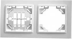 Рамка 2-местная горизонтальная STEKKER, PFR00-9002-01, серия Эрна, белый
