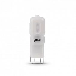 Лампа Gauss G9 AC220-240V 3W 240lm 2700K пластик LED 1/10/200